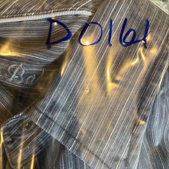 Tommy Bahama Silk Blend Button Down Shirt Navy Textured Size XL - Picture 11 of 11